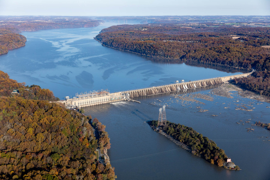 The Conowingo Dam stretches across the Susquehanna River.