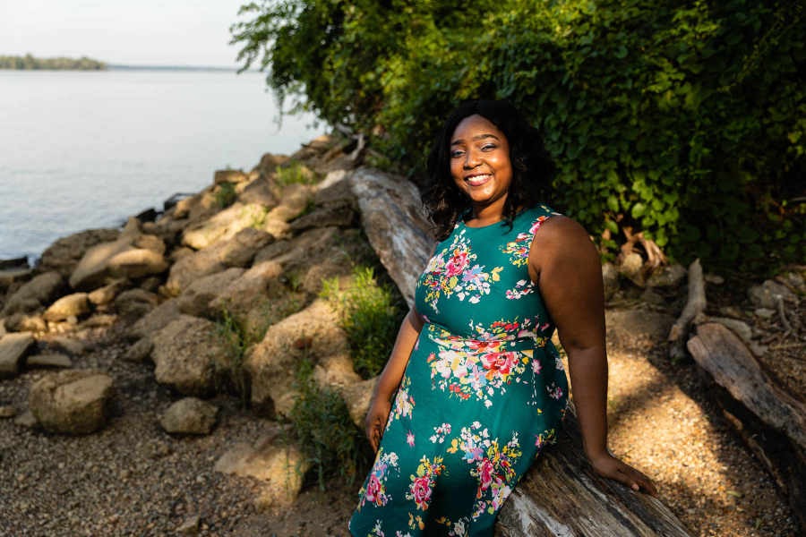 Jasmine Gore, former Mayor and current Hopewell council member, stands at City Point Park.